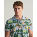 Hawaiian Print Polo Shirt