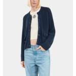Cardigan En Laine Bleu Marine Femme