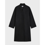 Manteau isabela en drap de laine mélangé uni noir