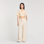 Chemise courte froncée