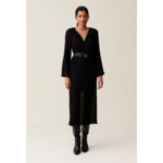 Robe longue plissée transparente