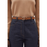 Ceinture cuir monogramme marron