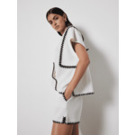 Short cachemire surpiqûres Janko LYS/EBENE