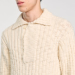 Pull à col polo en maille épaisse