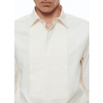 Chemise à plastron écrue en coton