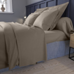 Housse de couette Partition Satin de coton Coloris Taupe