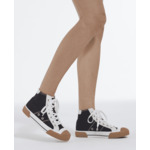 Baskets Montantes En Canvas Avec Empiecements Cuir