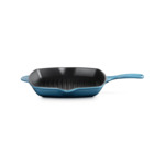 Skillet gril carré 26cm en fonte émaillée bleu marine