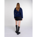 Manteau court en laine ceinturé