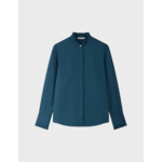 Chemise louison col victorien en popeline rayée vert