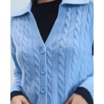 Pull Cardigan à Cotes