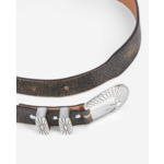 Ceinture Fine En Cuir Marron