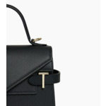 Petit sac à main double rabat Emilie en cuir signature T