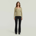 T-shirt Deep V Henley Slim