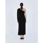 Robe longue asymétrique en cachemire Vicki NOIR