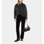 Blouson Motard En Cuir Noir Femme