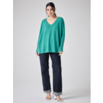 Pull poncho cachemire Faustine DEEP MINT