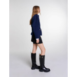 Manteau court en laine ceinturé