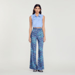 Pantalon satiné imprimé fleuri