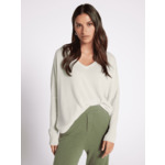 Pull poncho cachemire col V Faustine ECRU
