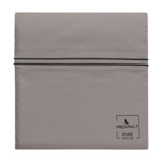 HOUSSE DE COUETTE | Pure White Percale Lavée - Cocoa - Finition Black