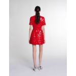 Robe courte à sequins fleurs