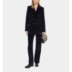 Veste Tailleur En Velours Côtelé Noir Femme