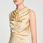 Robe longue en satin