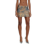 Mini-jupe avec imprimé abstrait avec cristaux