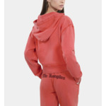 Sweatshirt Logo À Capuche Rouge Femme