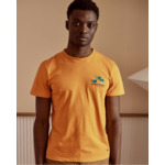 T-shirt orange clair vélo brodé
