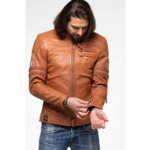 Blouson Cuir 24H Silverstone Havane