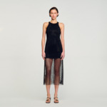 Robe longue résille brillante