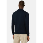 Pull Full Zip Bleu Marine En Coton Pima