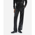 Pantalon Droit À Sequins Noir Homme
