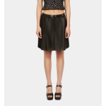 Jupe Portefeuille Courte En Cuir Noir Femme