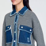 Cardicoat en maille et jean