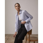 Chemise marion en popeline rayée bleu clair