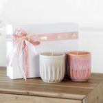 Perlemor Home - Bougie parfumée, rose, en porcelaine haut de gamme
