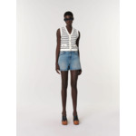 Cardigan sans manches à rayures