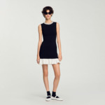 Robe courte en maille à col perlé