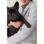 Manteau mi-long tailleur gris clair