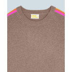 Pull Col Rond Bandes Manches Multicolore