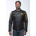 Blouson cuir 24 H Le Mans Lagache4 ocean blue