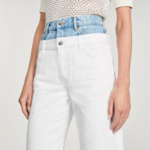 Jean double ceinture bicolore