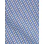 Chemise col américain en popeline rayée bleu