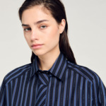 Chemise strassée à cravate