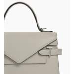 Sac à main double rabat moyen modèle Emilie en cuir grainé