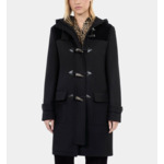 Caban À Capuche Noir Femme