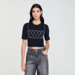 T-shirt court strassé